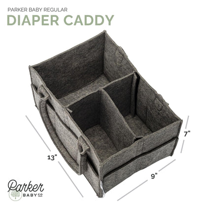 Parker Baby Diaper Caddy - Nursery Storage Bin and Car Organizer for Diapers and Baby Wipes (Oatmeal, Regular)