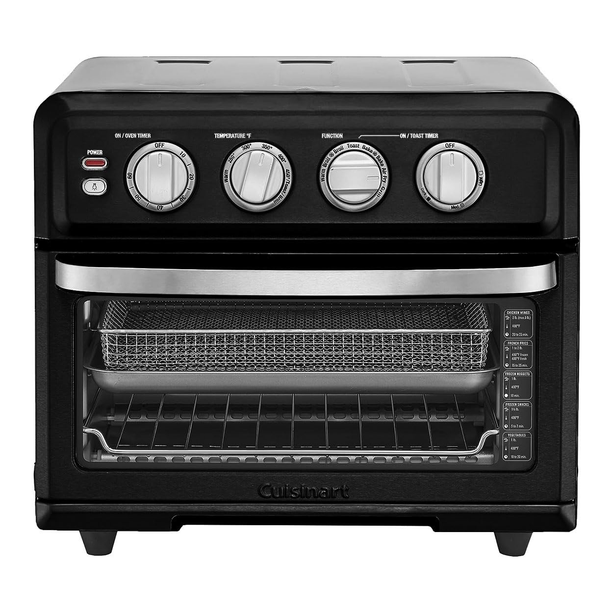 Cuisinart Air Fryer + Convection Toaster Oven, 8-1 Oven with Bake, Grill, Broil & Warm Options, Stainless Steel, TOA-70