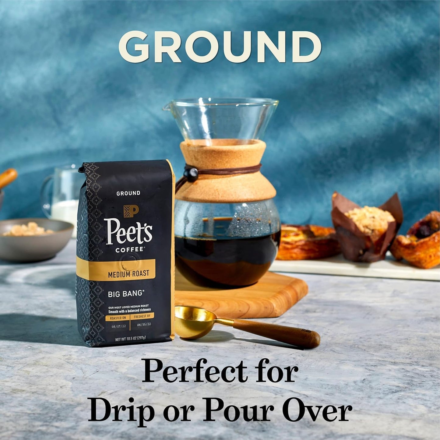 Peet's Coffee Major Dickason's Blend, Dark Roast Ground Coffee, 20 oz