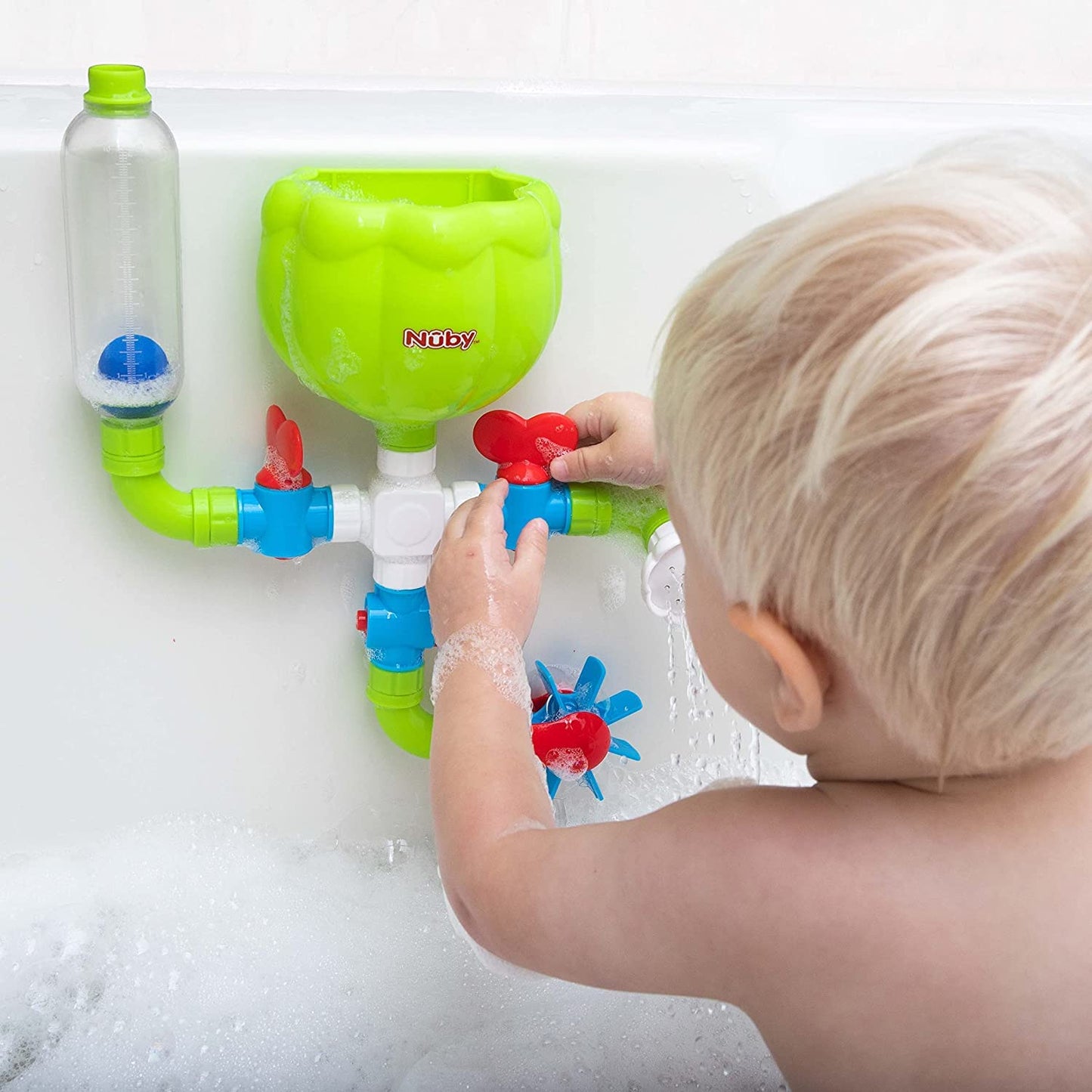 Nuby Wacky Waterworks Pipes Bath Toy with Interactive Features for Cognitive Development