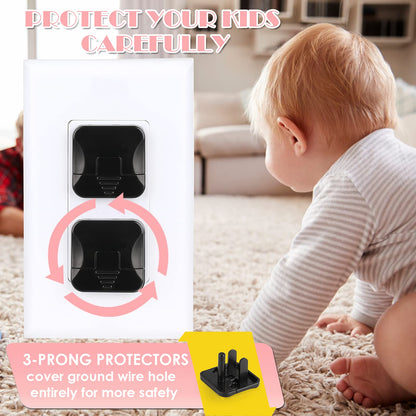 Outlet Covers Babepai 38-Pack White Child Proof Electrical Protector Safety Improved Baby Safety Plug Covers