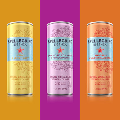 S.Pellegrino Essenza Variety pack - Blood Orange, Lemon, Dark Morello Cherry,11.15 Fl. Oz (Pack of 24)