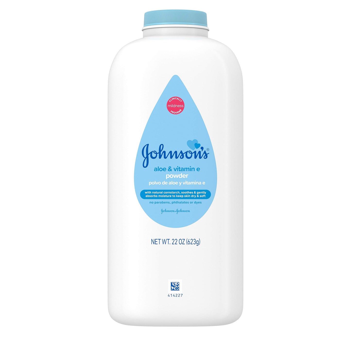 Johnson's Baby Powder, Naturally Derived Cornstarch with Aloe & Vitamin E for Delicate Skin, Hypoallergenic and Free of Parabens, Phthalates, and Dyes for Gentle Baby Skin Care, 15 oz