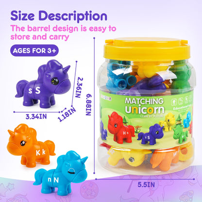 Matching Letters Counting Dinosaur Toys with Double-Sided ABC Alphabet Preschool Learning Uppercase Lowercase Sensory Sorting Educational Montessori Toy Sets for Kids Toddler Aged 3+ Years Old…