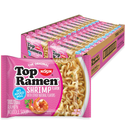 Nissin Top Ramen Noodle Soup, Beef, 3 Ounce (Pack of 24)