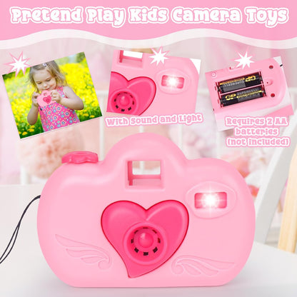 Play Purse for Little Girls, 35PCS Toddler Purse with Pretend Makeup for Toddlers, Princess Toys Includes Handbag, Phone, Wallet, Camera, Keys, Kids Purse Birthday Gift for Girls Age 3 4 5 6+