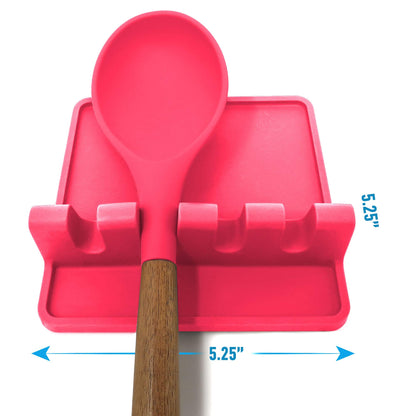 Zulay Kitchen Silicone Utensil Rest - BPA-Free, Durable Spoon Rest with Drip Pad - Heat-Resistant Spoon Rest for Stove Top - Spoon Rest for Kitchen Counter - Kitchen Gadgets & Kitchen Utensils Holder