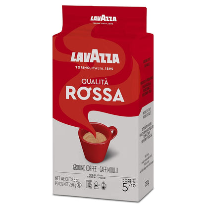 Lavazza Qualita Rossa Ground Coffee Blend, Medium Roast, 8.8 Ounce (Pack of 4)