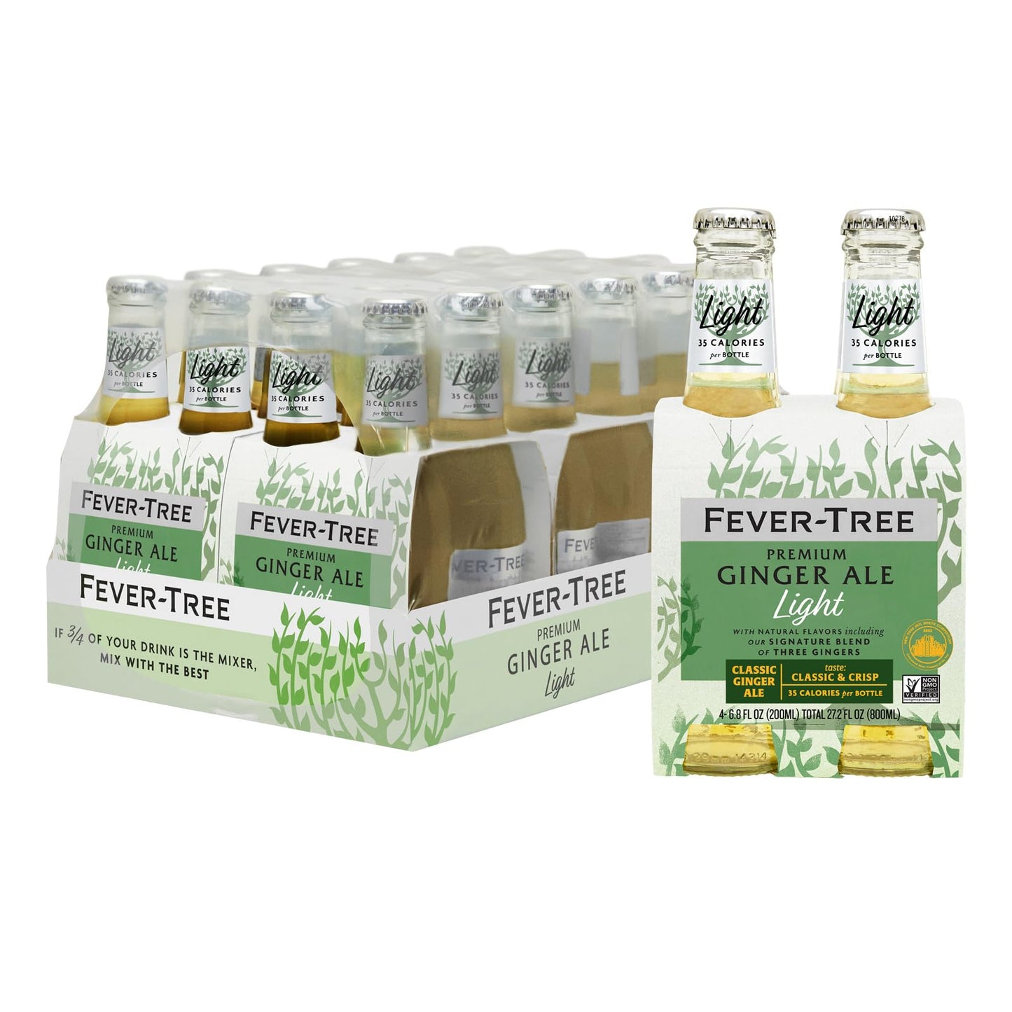 Fever Tree Ginger Beer - Premium Quality Mixer - Refreshing Beverage for Cocktails & Mocktails. Naturally Sourced Ingredients, No Artificial Sweeteners or Colors - 150 ML Cans - Pack of 24