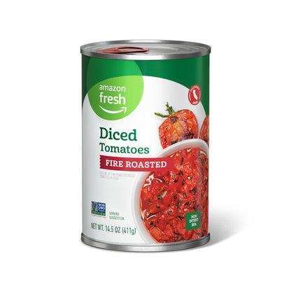 Amazon Fresh, Fire Roasted Diced Canned Tomatoes, 14.5 Oz (Previously Happy Belly, Packaging May Vary)