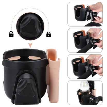 Accmor Stroller Cup Holder with Phone Holder, Bike Cup Holder, Universal Cup Holder for Uppababy Nuna Doona Strollers, 2-in-1 Cup Phone Holder for Stroller, Bike, Wheelchair, Walker, Scooter