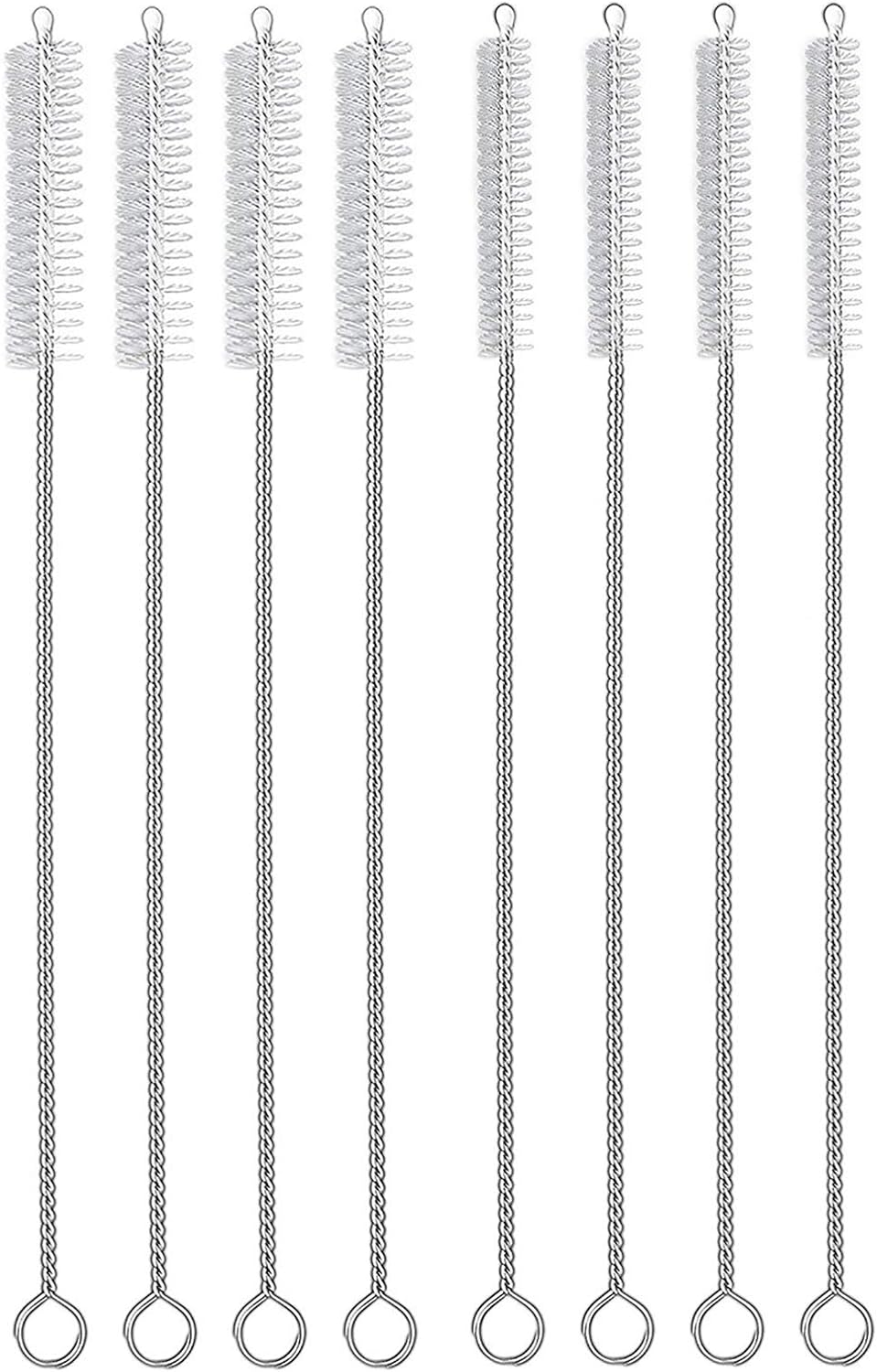 Hiware Straw Cleaner Brush Set, 8-Piece Long Cleaning Brush for Straws on Tumbler, Water Bottle, Sippy Cup, and Pipes, Tubes or Hummingbird Feeders