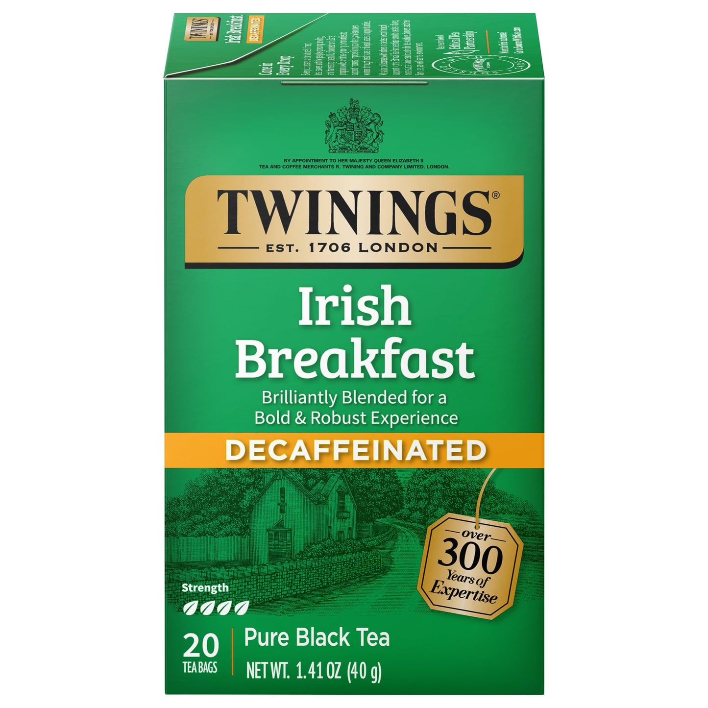 Twinings English Breakfast Black Tea, 100 Individually Wrapped Tea Bags, Smooth, Flavourful, Robust, Caffeinated, Enjoy Hot or Iced