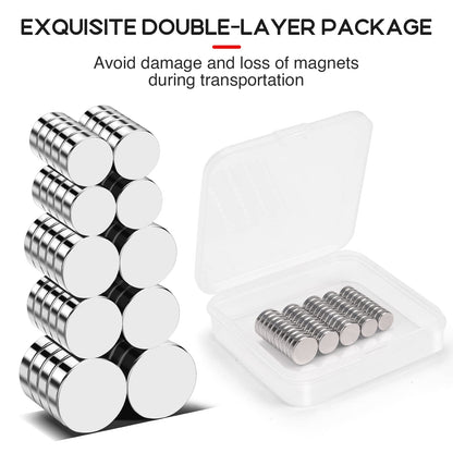 Refrigerator Magnets 50 Pcs, 10x3mm Tiny Round Disc Small, Muti-use Premium Neodymium Fridge Magnets Rare Earth, Whiteboard Magnets for Crafts, DIY, Office, Dry Erase Board.