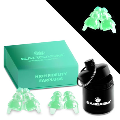 Eargasm High Fidelity Earplugs with Blue Filters - Reusable Noise Reduction Hearing Protection Ear-Plugs with Carrying Case for Concerts, Festivals, Raves, Musicians, Live Music, Sporting Events