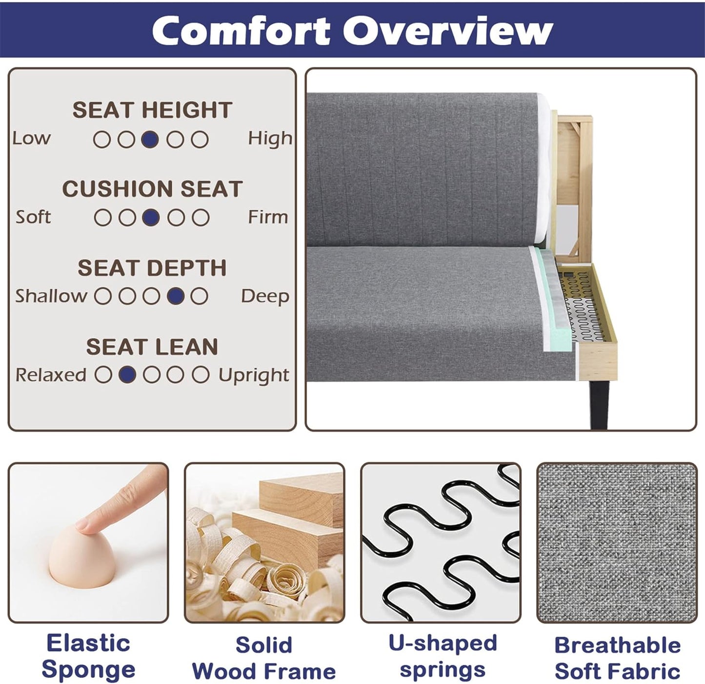 STHOUYN Mini Small Comfy Couch Armless Loveseat Sofa for Bedroom with USB Port, Velvet Small Couches for Small Spaces Living Room, Apartment Office Dorm (Grey)