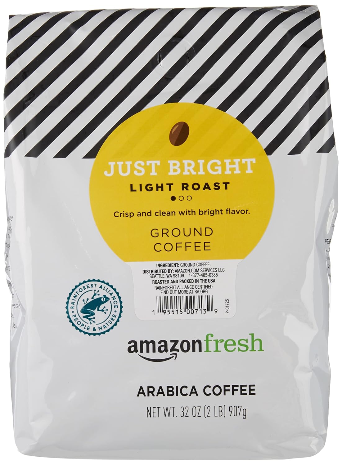 Amazon Fresh, Just Bright Ground Coffee, Light Roast, 32 Oz