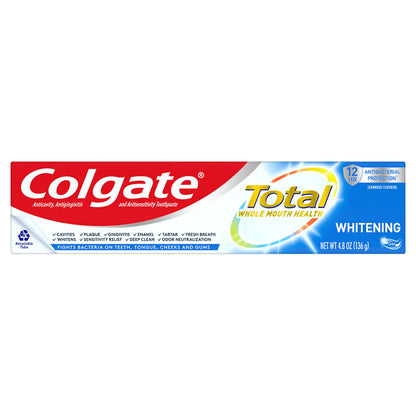 Colgate Baking Soda & Peroxide Toothpaste - Whitens Teeth, Fights Cavities & Removes Stains, Brisk Mint, 6 Ounce (Pack of 2)