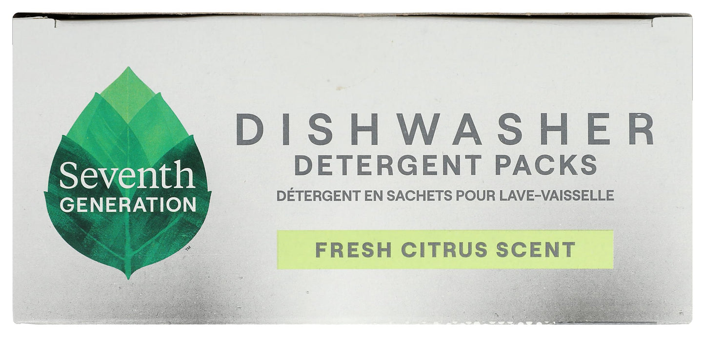 Seventh Generation Power Plus Dishwasher Detergent Packs Fresh Citrus scent Pack of 2 for sparkling dishes Dishwasher tabs 40 count