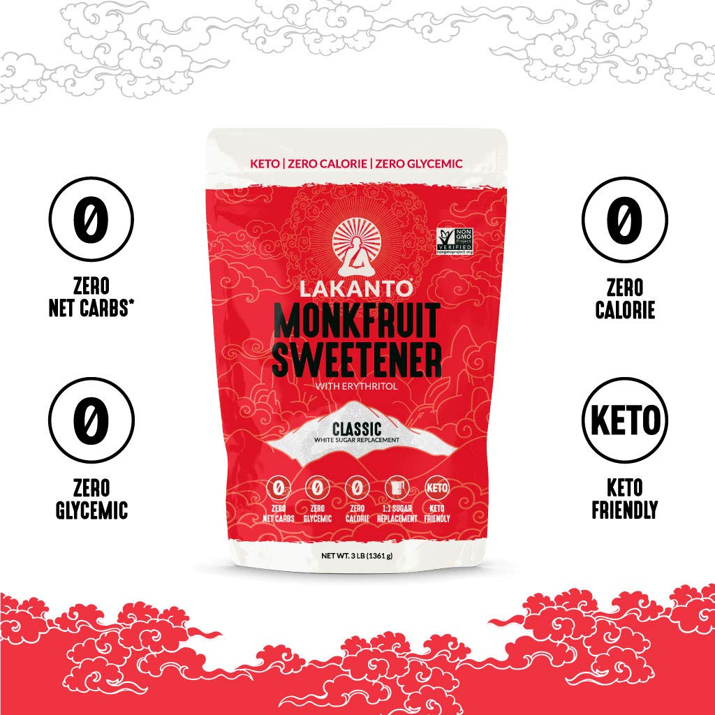 Lakanto Baking Monk Fruit Sweetener with Erythritol - Baking Sugar Substitute, Zero Calorie, Keto Diet Friendly, Zero Net Carbs, Extract, Sugar Replacement (Baking - 1 lb)