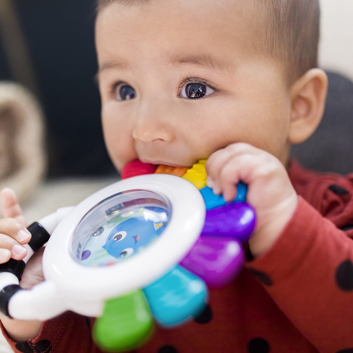 Baby Einstein Outstanding Opus The Octopus Sensory Rattle & Teether Multi-Use Toy, BPA Free & Chillable, 3 Months & up, Multicolored