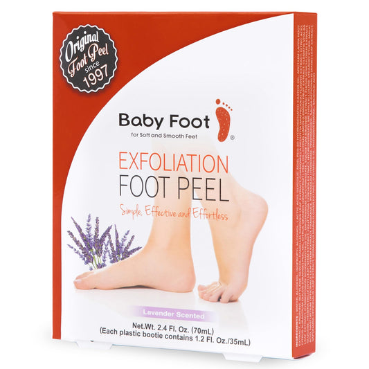 Baby Foot Original Exfoliation Foot Peel - Callus Remover for Rough Cracked, Dry Feet, Dead Skin Removal - Foot Peeling Mask for Baby Soft Feet - Spa Experience at Home & Gift Ideas - Lavender Scented