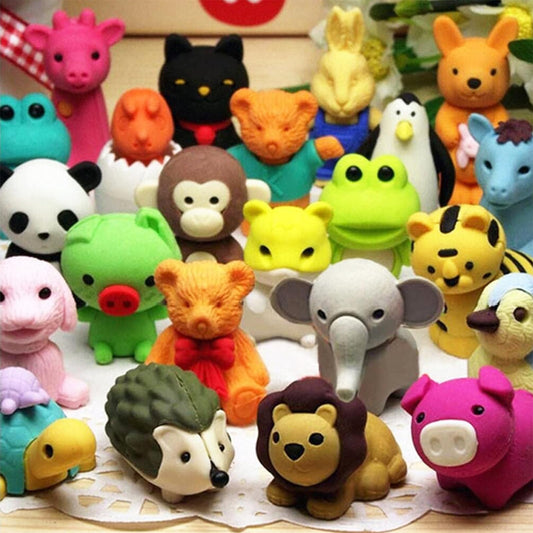 60Pcs Animal Erasers Desk Pets for Kids Pencil Bulk Puzzle Erasers Toys Gifts for Classroom Prizes,Game Reward,Treasure Box,Easter Egg Fillers,Goodie Bag Stuffers,Party Favors