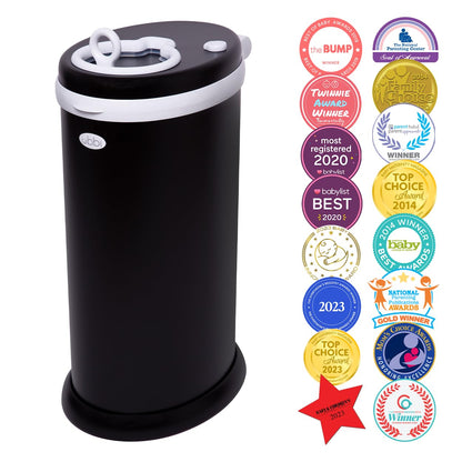 Ubbi Steel Diaper Pail, Odor Locking, No Special Bag Required, Award-Winning, Registry Must-Have, White