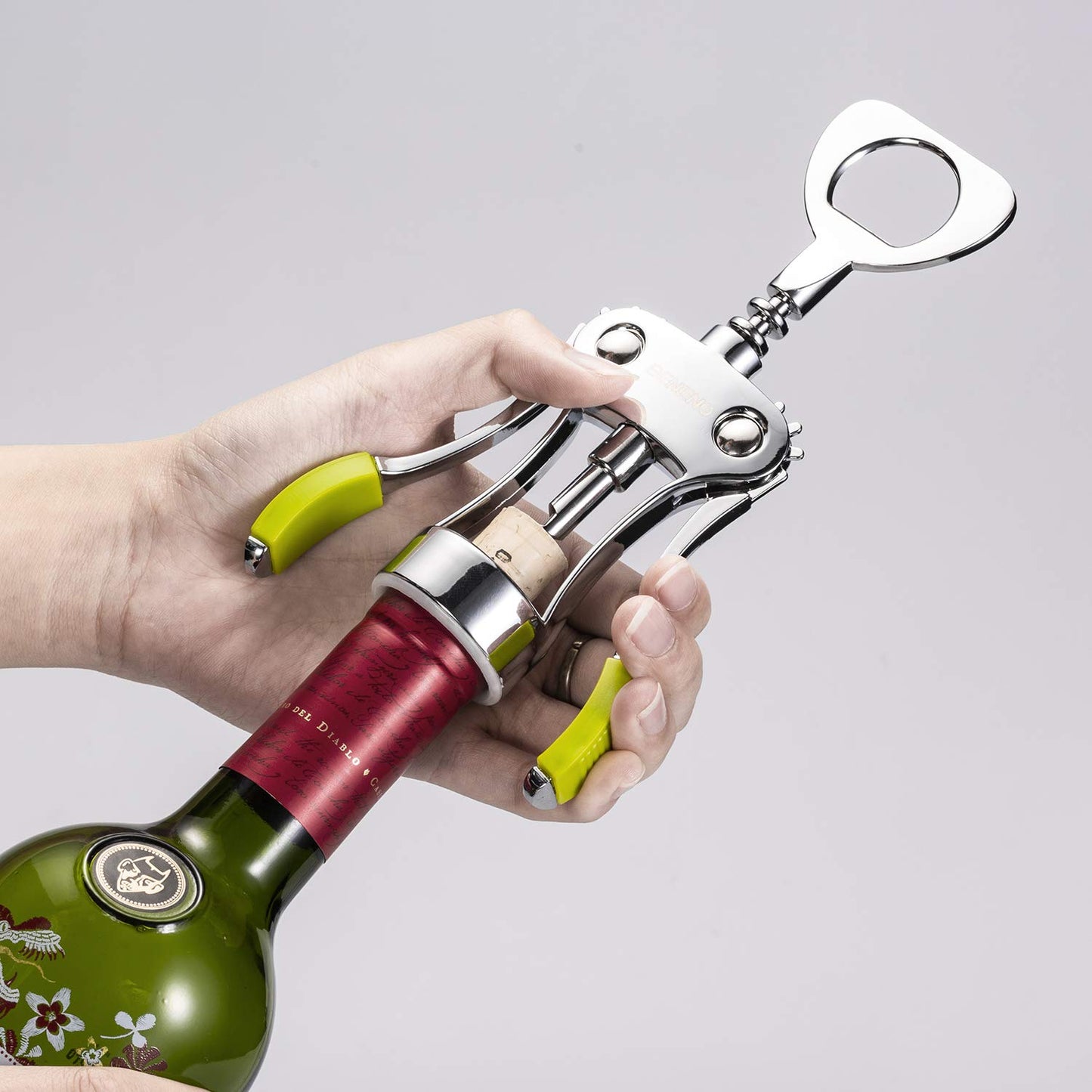 Wine Opener, Zinc Alloy Premium Wing Corkscrew Wine Bottle Opener with Multifunctional Bottles Opener, Sharp Corkscrew with Ergonomic Non-slip Wing Handle, Upgrade