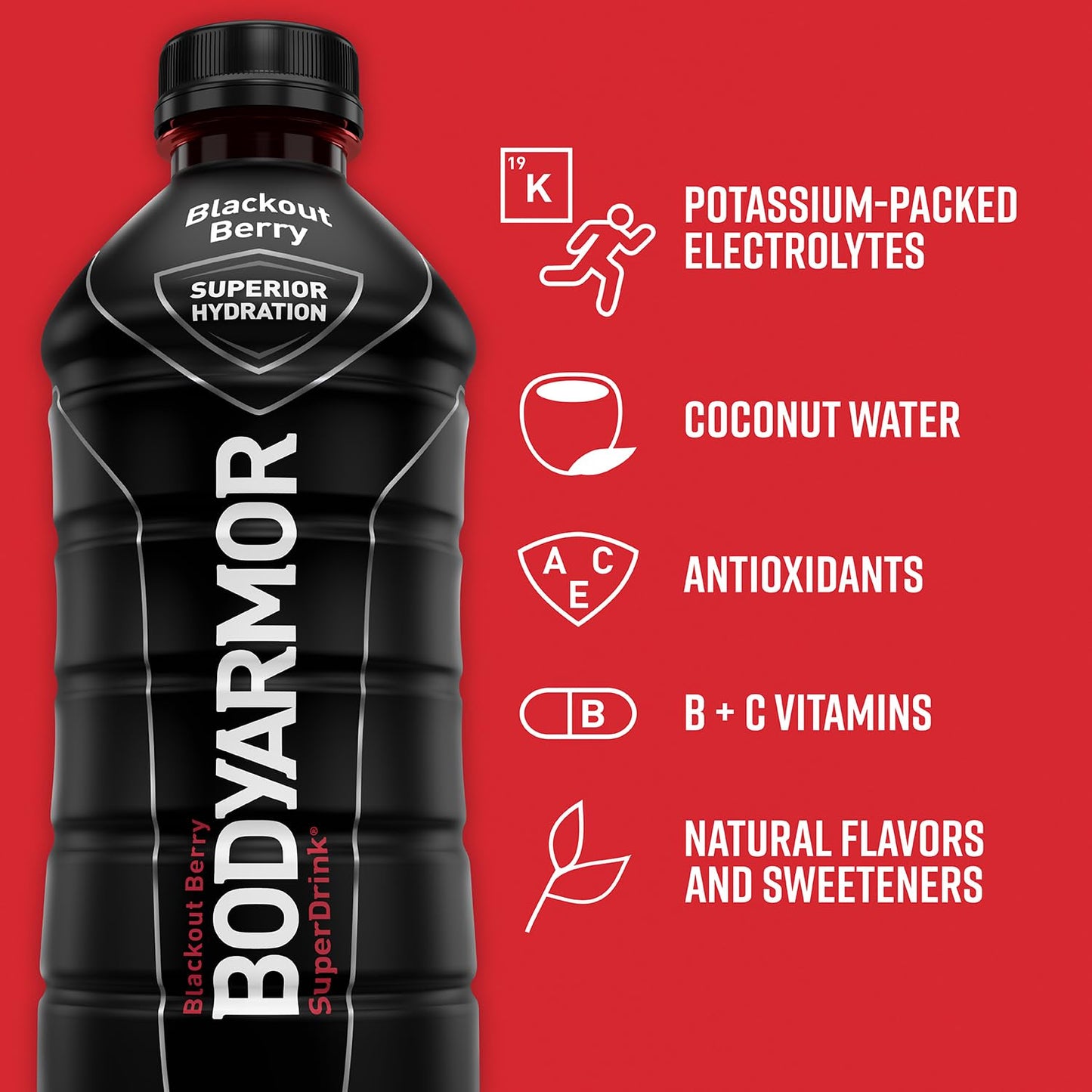 BODYARMOR Sports Drink Sports Beverage, Strawberry Banana, Coconut Water Hydration, Natural Flavors With Vitamins, Potassium-Packed Electrolytes, Perfect For Athletes, 12 Fl Oz (Pack of 8)