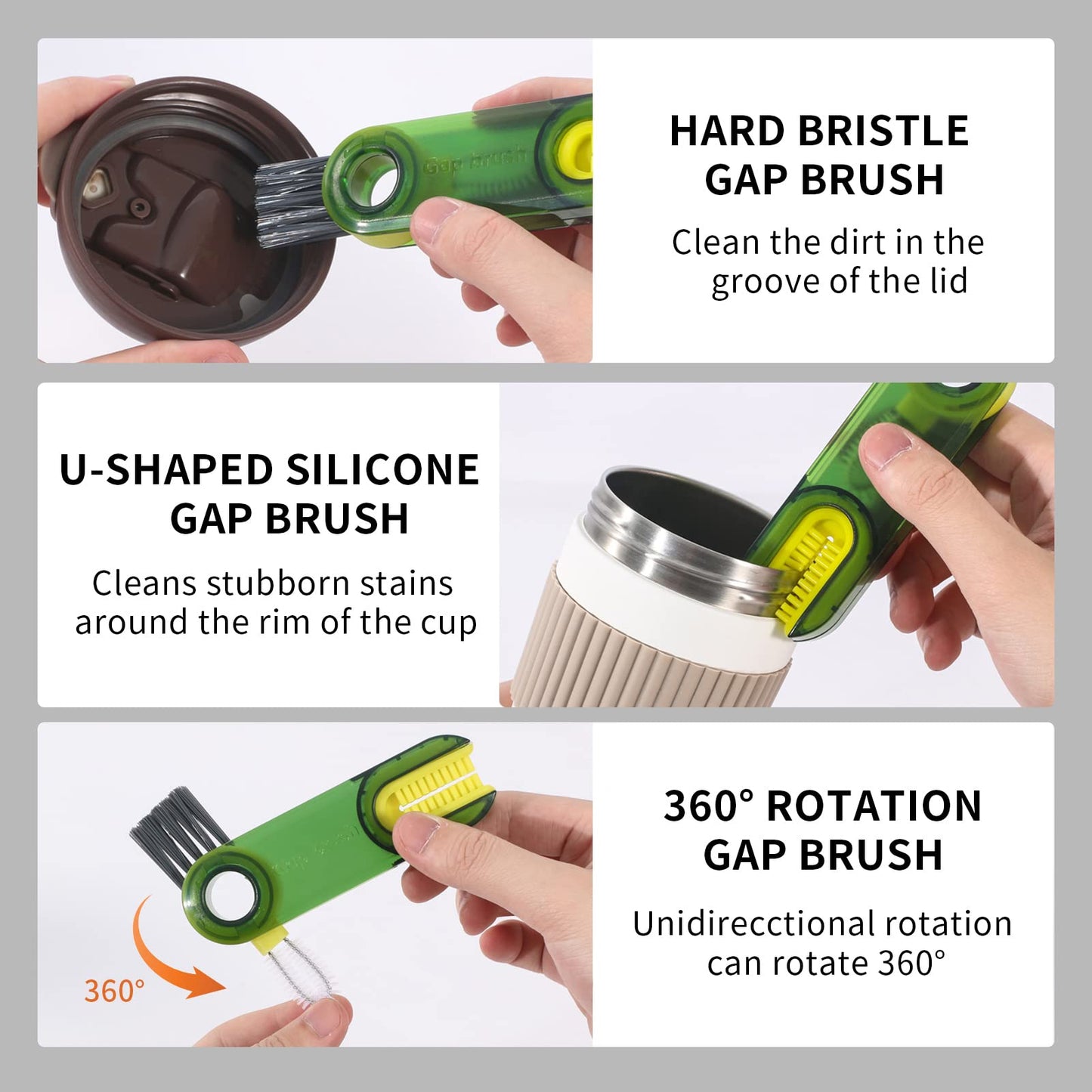 4 in 1 Cup Lid Gap Cleaning Brush, Multifunctional Insulation Bottle Cleaning Tools, Mutipurpose Tiny Silicone Cup Holder Cleaner, Home Kitchen Cleaning Tools