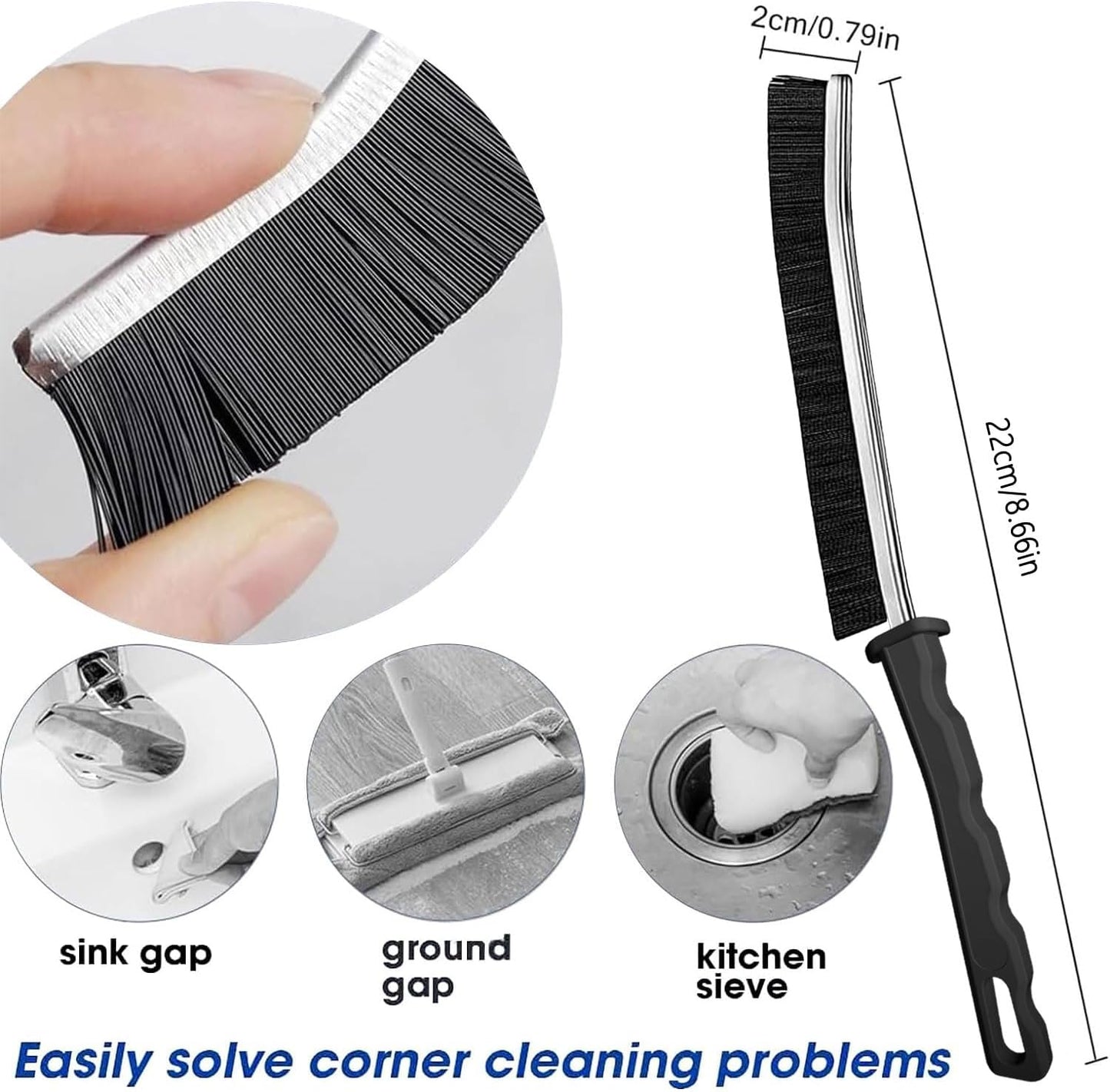 Crevice Cleaning Brush,New Multifunctional Cleaning Brush Tool, Bathroom Gap Brush, Home, Kitchen, Bathroom, Window, Vehicle, Faucets, Toilet,6Pcs