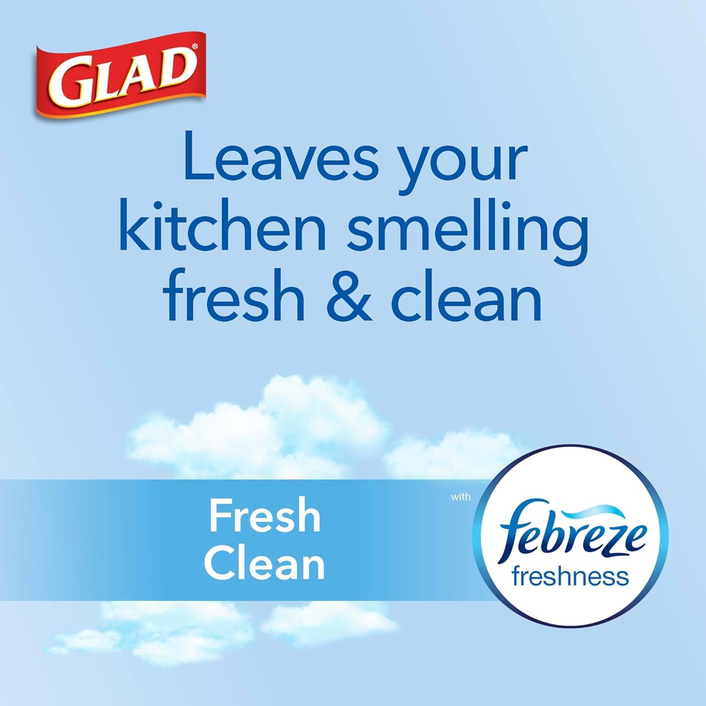 Glad Trash Bags, ForceFlex Tall Kitchen Drawstring Garbage Bags, Fresh Clean, 13 Gal, 40 Ct (Package May Vary)