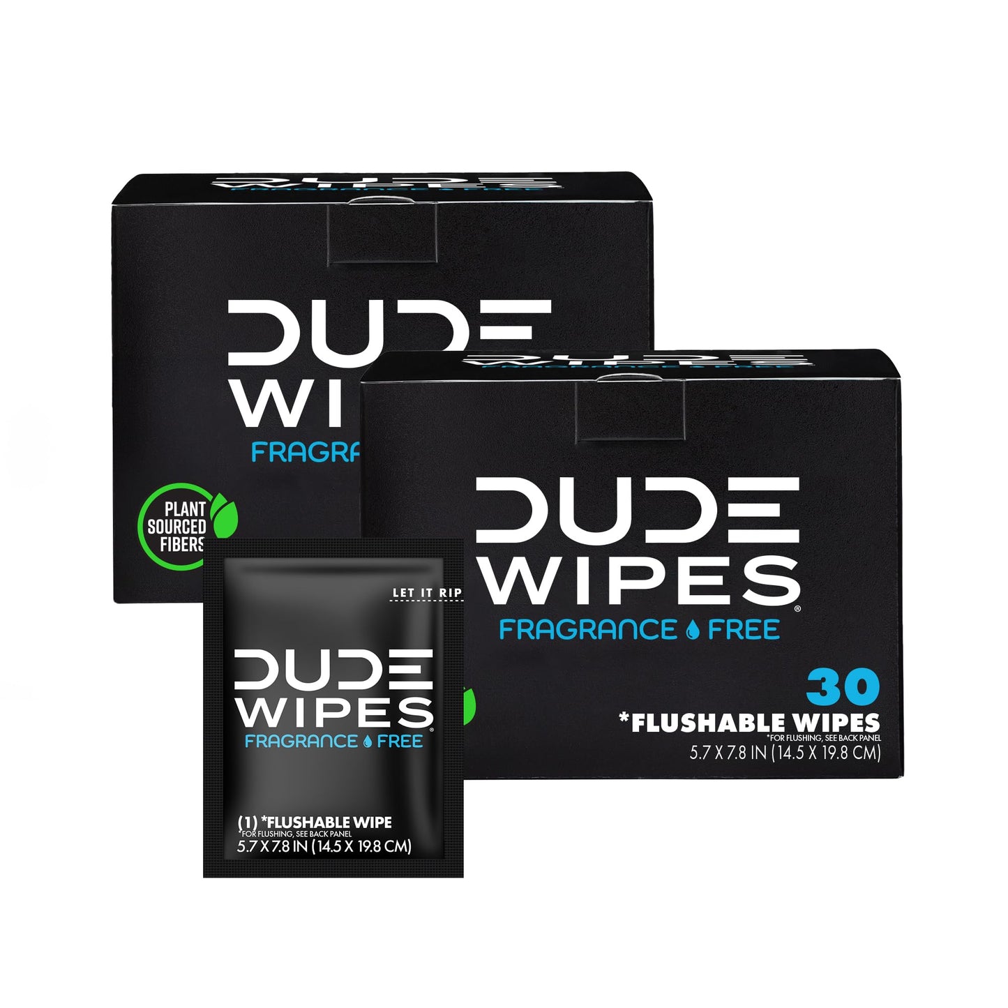 DUDE Wipes - On-The-Go Flushable Wipes - 1 Pack, 30 Wipes - Unscented Extra-Large Individually Wrapped Adult Wet Wipes - Vitamin E & Aloe - Septic and Sewer Safe