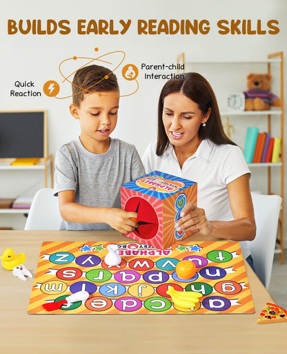 Alphabet Mystery Box for Kids 26 PCS Letters Sorting Matching Game Activities Letter Sounds Fine Motor Learning Toys for Preschool Kindergarten Classroom Gift for 3+ Years Kids Toddlers