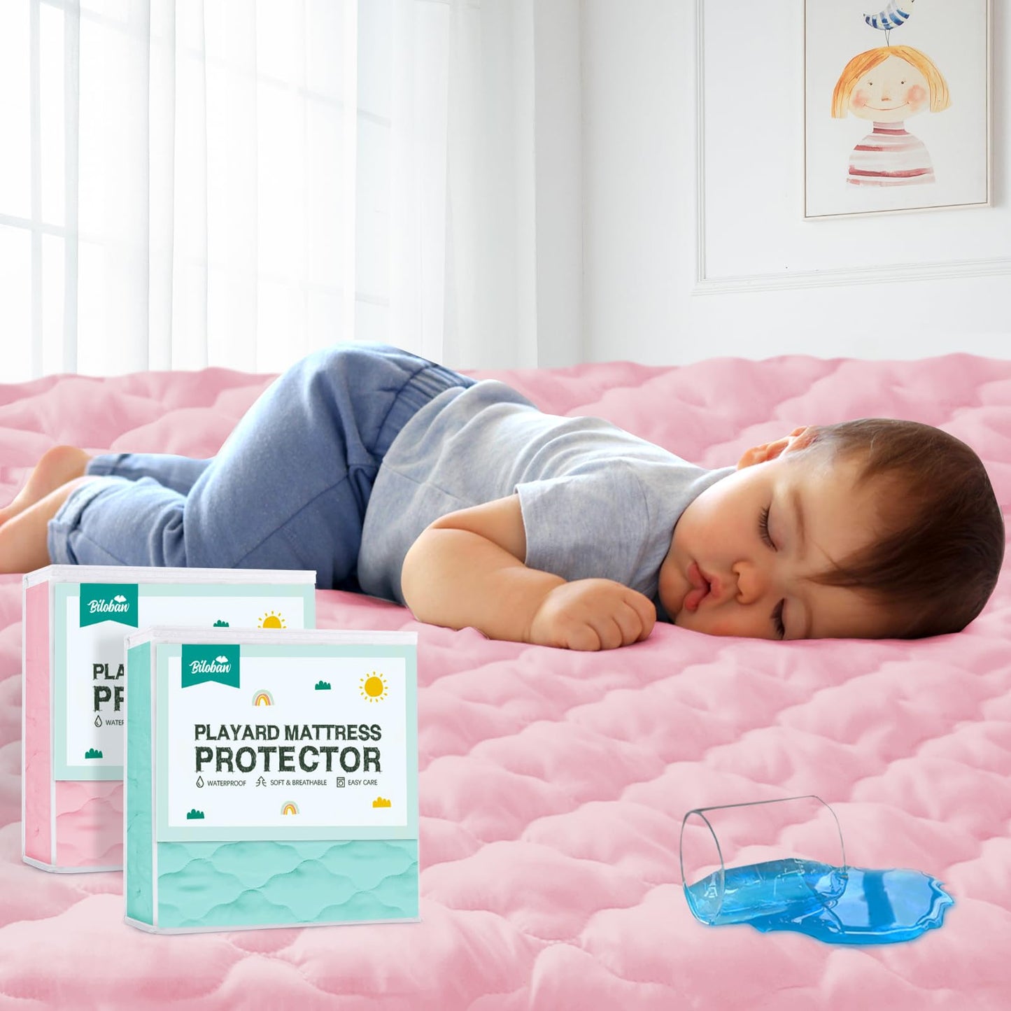 Crib Mattress Protector Sheets Fitted Waterproof Crib Mattress Pad Cover, Noiseless & Machine Wash 100% Absorbent Crib/Toddler Mattress Protector Sheet Quilted, White, 52" x 28"