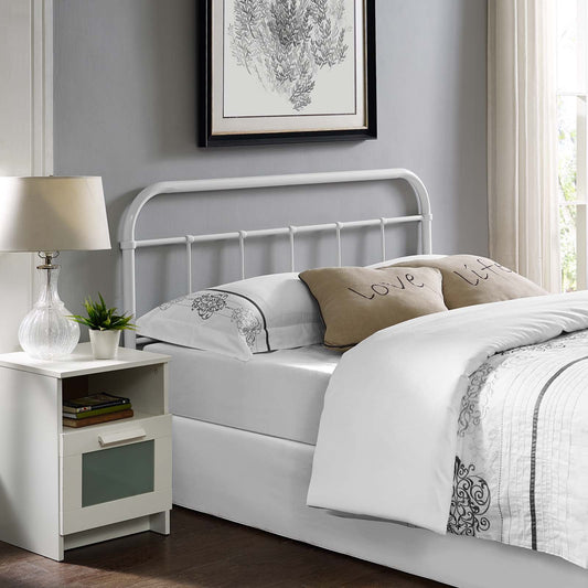 Modway Serena Rustic Farmhouse Steel Metal Full Headboard in White