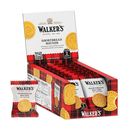 Walker’s All-Butter Shortbread Fingers - 2-Count Snack Packs (Pack of 24) - Authentic Shortbread Cookies from Scotland