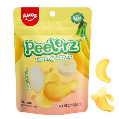 Amos Peelable Mango Candy, Peelerz Gummy Mango Peeling Candy,Resealable 2.19oz Bag (Pack of 3)