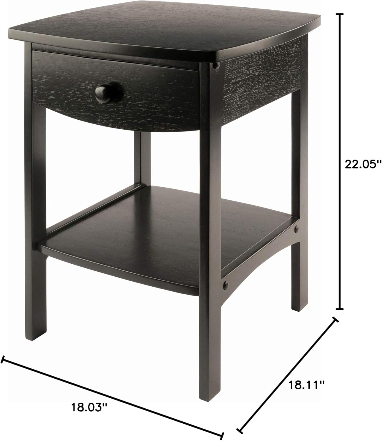 Winsome Basics Solid Wood End Table Nightstand