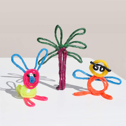 Wikki Stix for Doodlers - Kid's Travel Essential: Portable Creativity On-The-Go! Pack of 24 Wikki Stix in Neon and Primary Colors. Made in USA ! 3 & Up.