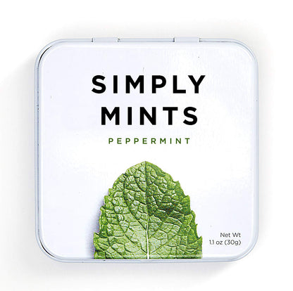 Natural Breath Mints by Simply Gum | Peppermint | Pack of Six (180 Pieces Total) | Breath Freshening, Vegan, Non-GMO, Nothing Artificial