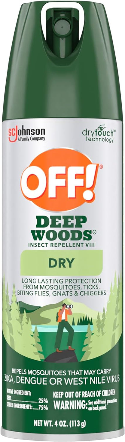 OFF! Deep Woods Insect Repellent Aerosol, Dry, Non-Greasy Formula, Bug Spray with Long Lasting Protection from Mosquitoes, 4 oz