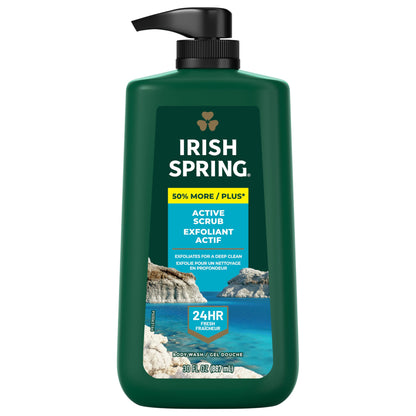 Irish Spring 5 in 1 Body Wash for Men, Men's Body Wash, Smell Fresh and Clean for 24 Hours, Conditions and Cleans Body, Face, and Hair, Made with Biodegradable Ingredients, 30 Oz Pump