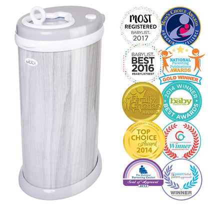 Ubbi Steel Diaper Pail, Odor Locking, No Special Bag Required, Award-Winning, Registry Must-Have, White