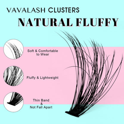 VAVALASH DIY Lash Extension Kit 280 Clusters Individual Lashes Kit 30D 40D 0.07D-10-16mm Lash Clusters, Lash Bond and Seal, Lash Tweezer for DIY Eyelash Extension at Home（Kit-30D+40D-0.07D-10-16MIX）