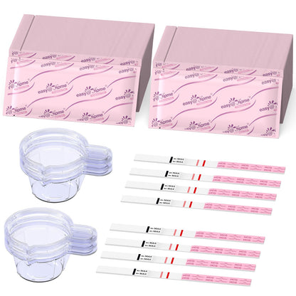 Easy@Home Ovulation Test Strips, 25 Pack Fertility Tests, Ovulation Predictor Kit, Powered by Premom Ovulation Predictor iOS and Android App, 25 LH Strips