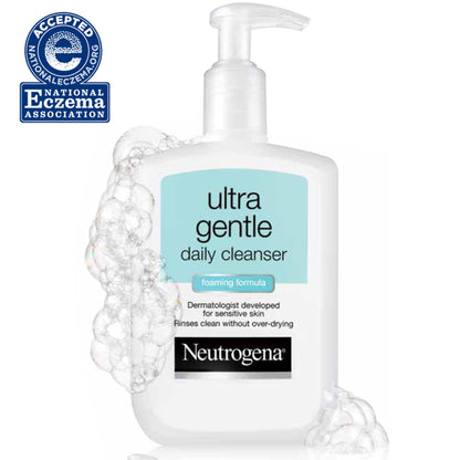 Neutrogena Ultra Gentle Foaming and Hydrating Face Wash for Sensitive Skin, Gently Cleanses Without Over Drying, Oil-Free, Soap-Free, 16 fl. oz