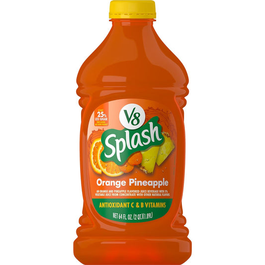 V8 Splash Orange Pineapple Flavored Juice Beverage, 64 FL OZ Bottle