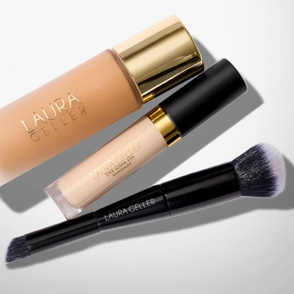 LAURA GELLER NEW YORK Retractable Airbrush Kabuki Brush for All Face Makeup & Foundation for Liquid, Cream and Powder Face Makeup With Aluminum Handle